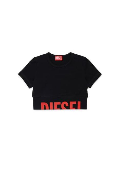 T-Shirt crop con logo DIESEL KIDS | J02581 KYA0LK900